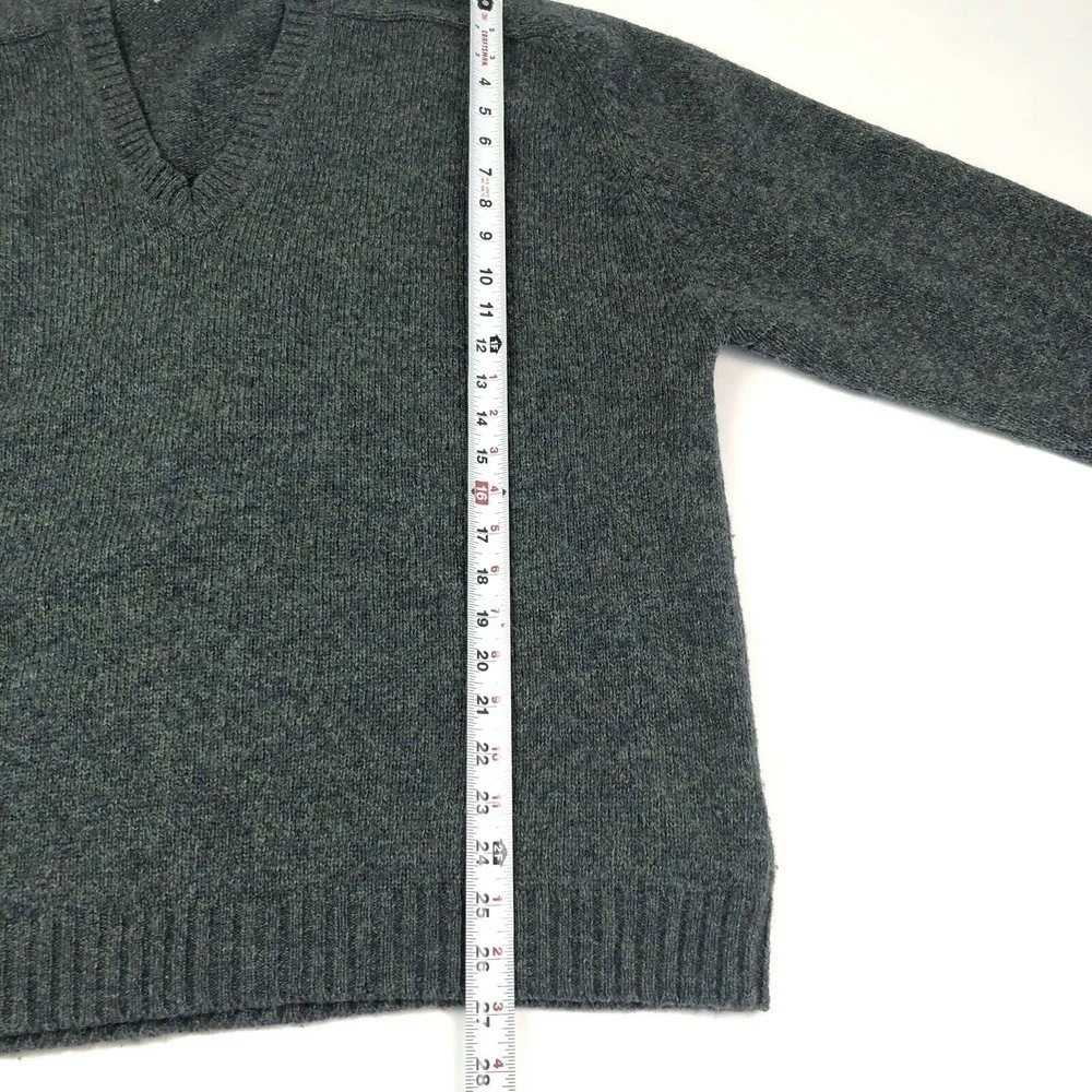 Vintage Antartex Shetland Wool Sweater Mens L Green Preppy Classic V neck